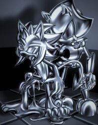 absurd_res anthro duo goo_creature hi_res liquid liquid_metal machine male male_only male_pred male_predator metal_sonic open_mouth robot silverslime slime sonic_(series) t1000 transformation vore yaoi