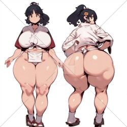 1girls ai_generated ass big_ass big_breasts breasts fundoshi huge_ass huge_breasts huitzer