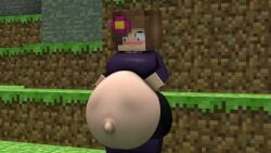 1girls big_ass big_belly big_breasts blush jenny_belle_(slipperyt) minecraft pregnant pregnant_belly pregnant_female shocked_expression striped_legwear