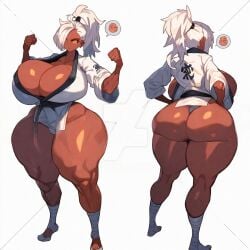 1girls ai_generated ass big_ass big_breasts breasts fundoshi huge_ass huge_breasts huitzer