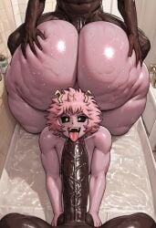 ai_generated ashido_mina big_butt big_penis cellulite cheating cuckold dark-skinned_male gwee huge_ass huge_cock large_ass large_penis mina_ashido my_hero_academia netorare ntr thick venus_body