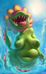 1girls 2017 anthro anthrofied belly big_breasts bikini breasts clothing drooling eyeless female flora_fauna hi_res humanoid ikiki mario_(series) navel nintendo outside petey_piranha piranha_plant plant plant_girl rule_63 saliva sharp_teeth slightly_chubby solo standing sun super_mario_sunshine swimming swimsuit teeth thick thick_thighs tongue undressing vagina video_games water wide_hips