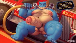 2024 5_fingers anchor anchor_tattoo anthro anthrofied anus artist_name asking ass balls belly belly_hair biceps big_biceps big_nipples big_penis biped black_speech_bubble blastoise blue_arms blue_butt blue_ears blue_face blue_feet blue_fingers blue_hands blue_legs blue_nose blue_toes body_hair butt_hair ceiling chest_hair chest_tattoo countershade_butt countershade_face countershade_torso countershading daddy_kink daddyfication dialogue digital_drawing_(artwork) digital_media_(artwork) english_text exclamation_point facial_hair feet fingers fire_engine floor foreskin generation_1_pokemon genitals glans greeting greeting_viewer hairy hairy_balls hairy_nipples hand_on_butt hand_on_own_butt happy_trail hi_res holding_object holding_water_hose humanoid_feet humanoid_genitalia humanoid_hands humanoid_penis inside looking_at_viewer male multicolored_butt nails navel nintendo nipples nude nude_anthro nude_male overweight overweight_anthro overweight_male partially_retracted_foreskin penis plantigrade pokemon pokemon_(species) pokemorph pronounced_browridge pubes question question_mark shoulder_cannon signature solo speech_bubble squirtle_squad standing talking_to_viewer tan_balls tan_belly tan_body tan_butt tan_chest tan_countershading tan_face tan_genitals tan_penis tattoo text thick_arms thick_thighs tile_ceiling truck_(vehicle) two_tone_butt two_tone_face urethra vehicle vein veiny_penis voidlesky water_hose wheel