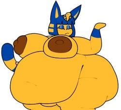 animal_crossing ankha bbw big_breasts breasts chip_at_night cleavage female furry huge_breasts nipples obese overweight tagme thick_thighs wide_hips