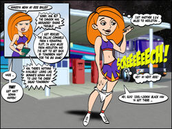 ankle_socks anklehighs cheerleader col_kink comic disney female female_only hitchhiking human kim_possible kimberly_ann_possible panties panty_pull red_socks short_skirt socks solo straight_hair tagme