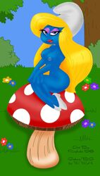 2006 alternate_breast_size blue_skin female female_only raylude smurf smurfette solo tagme the_smurfs