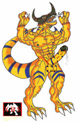 anthro color digimon geogreymon male male_only solo