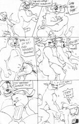 anthro baloo bear comic disney don_karnage female fur furry gay kit_cloudkicker male mammal monochrome penis rebecca_cunningham talespin wolfwood yaoi