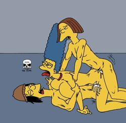 dolph_starbeam female human jimbo_jones male marge_simpson straight tagme the_fear the_simpsons