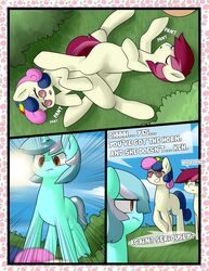 angry bonbon_(mlp) comic derpah dialog equine eyewear female friendship_is_magic glasses horn lyra_heartstrings_(mlp) mammal my_little_pony roseluck_(mlp) text tired tribadism unicorn yuri