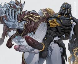 2boys against_wall atlas_(warframe) atlas_prime_(warframe) cock_ring digital_extremes frost_(warframe) frost_heirloom_(warframe) gay humanoid imminent_penetration imminent_sex legs_up lotusshim554 male male/male male_only muscular muscular_anthro muscular_arms muscular_legs muscular_male muscular_thighs warframe yaoi