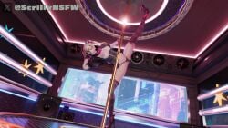 3d brown_eyes brown_hair d.va d.va_(overwatch) female overwatch overwatch_2 stripper_pole