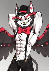 ai_generated catboy demon domestic_cat felid feline hazbin_hotel humanoid husk_(hazbin_hotel) male_only