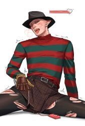 7713 cuntboy cuntboy_only dbd dead_by_daylight freddy_krueger horror male nightmare_on_elm_street skirt vaginal_fluids vibrator vibrator_in_pussy