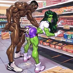 ai_generated anal anal_sex anal_sex big_ass dark-skinned_male huge_cock hulk_(series) hyper_penis jennifer_walters marvel marvel_comics she-hulk will_of_ai