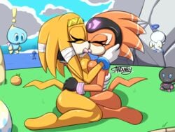 2girls ass chao_(sonic) dark_chao echidna female female_only french_kiss furry hedgehog hero_chao kissing lagomorph making_out mammal monotreme nude sandunky shade_the_echidna sonic_(series) sonic_the_hedgehog sonic_the_hedgehog_(series) tikal_the_echidna yuri