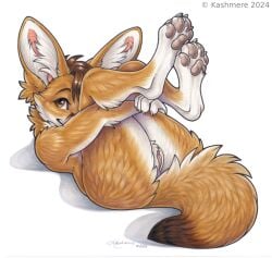 2024 anthro ass big_ears brown_hair canid canine canis claws colored_pencil_(artwork) ears_up eyebrows female fennec_fox fox full-length_portrait fur genitals hair inner_ear_fluff kashmere legs_up looking_at_viewer mammal marker_(artwork) obscured_breasts orange_body orange_eyes orange_fur pawpads portrait presenting presenting_hindquarters presenting_pussy pussy raised_eyebrow simple_background smile smiling_at_viewer solo teasing teasing_viewer traditional_media_(artwork) true_fox tuft white_background white_body white_fur