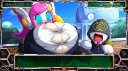 animated blush heldron_(artist) hyper_breasts kirby_(series) large_breasts live2d nesp school school_uniform shocked_expression sudden_erection susanna_patrya_haltmann susie_(kirby)