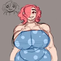 big_ass big_breasts cumulusgio pink_hair skinny_waist stratusgio tight_clothing wide_hips