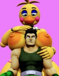 1boy 1girls 3d 3d_(artwork) animatronic big_breasts bird breasts crossover eastern_and_western_character female five_nights_at_freddy's five_nights_at_freddy's_2 fnaf furry furry_female horn horns human little_mac male muscular muscular_male nintendo nude nude_female punch_out robot robot_girl scottgames seductive_eyes standing super_smash_bros. surprised surprised_expression toy_chica_(fnaf)