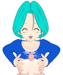 3d bulma_briefs censored clothing cum dragon_ball dragon_ball_z future_bulma future_gohan large_breasts male paizuri son_gohan tagme titfuck waifumaker