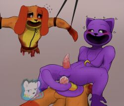 2boys anal anal_insertion anal_penetration anal_sex anthro anthro_on_anthro anthro_only balls black_sclera blood blood_stain blush blush_lines bruise canid canine canis catnap catnap_(poppy_playtime) critters_(poppy_playtime) cum cum_in_ass cum_inside dogday dogday_(poppy_playtime) doggy domestic_cat domestic_dog felid feline felis furry_only gray_background grey_background legless male male/male male_only no_humans orange_body orange_fur orange_skin penis poppy_playtime poppy_playtime_(chapter_3) purple_body purple_fur purple_skin scar sex smiling_critters tagme tail tail_around_penis white_eyes zipper