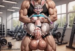 3d ahe_gao ai_generated anthro ass_up athletic_female big_balls big_breasts big_penis bunny_ears creamhorseai cum cum_drip cum_in_pussy cum_inside fur furry furry_female gym gym_clothes gym_shirt gym_shorts gym_uniform hard_nipples high_resolution highres hourglass_figure huge_balls huge_breasts huge_cock human human_penetrating hyper_balls judy_hopps large_insertion light-skinned_male male partially_clothed penis perfect_body rabbit seductive size_difference smaller_female stomach_bulge upright_straddle zootopia