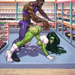 ai_generated anal anal_sex anal_sex big_ass dark-skinned_male huge_cock hulk_(series) hyper_penis jennifer_walters marvel marvel_comics she-hulk will_of_ai