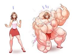 1girls 2d 2d_(artwork) 2d_artwork abs absurd_res biceps big big_ass big_biceps big_breasts big_butt big_muscles breasts digital_art digital_media digital_media_(artwork) female flexing flexing_biceps growth growth_sequence hyper_muscles muscle_growth muscles muscular muscular_arms muscular_female muscular_legs muscular_thighs nipples skirt story thighs tight_clothing transformation veins veiny_muscles what_a_mass!