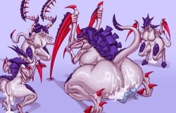 absurd_res alien anthro ass big_breasts big_butt blush bodily_fluids breasts bubble_butt butt_size_difference carnifex_(tyranid) claws cum cum_in_ass cum_in_pussy cum_inside cum_on_butt curvy_figure digital_media_(artwork) ejaculation exoskeleton female female_penetrated genital_fluids genitals group happy hi_res human humanoid interspecies lictor_(tyranid) male male/female male_penetrating male_penetrating_female mammal multi_limb nipples nude on_bottom on_top penetration penile pussy reverse_cowgirl_position saidra sex simple_background size_difference sweat tail thick_thighs tongue tongue_out tyranid tyranid_warrior vaginal_penetration voluptuous warhammer_(franchise) warhammer_40000 wide_hips