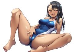 ai_generated cameltoe fingering_through_clothes hayase_nagatoro masturbation please_don't_bully_me,_nagatoro swimsuit