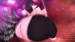 1boy 3d 3d_(artwork) ass ass_clapping big_ass black_hair bottom_heavy bubble_butt cappuccinodrinker clapping_cheeks dat_ass fat_ass femboy huge_ass large_ass male male_only massive_ass mine-imator minecraft motion_blur png pole red_eyes rippling_ass solo stage stripper_pole thick_ass thick_thighs thunder_thighs twerking wide_hips