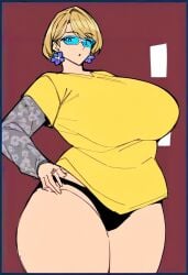 blonde_hair busty character_profile female lily milf original_art original_character original_charorigin sfw solo ssktch tagme voluptuous