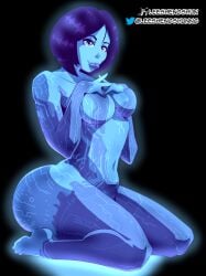 alternate_ass_size cortana feet halo_(series) holding_breast huge_ass leeshengshun thick_thighs tongue_out