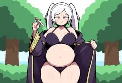 1girls ai_generated fire_emblem fire_emblem_awakening forest large_breasts looking_at_viewer novelai pregnancy_test pregnant robin_(fire_emblem) robin_(fire_emblem)_(female) solo_female thick_thighs