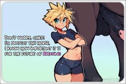 beastiality cloud_strife comic_page femboy feminine_male horse horsecock schwarzart simple_background size_difference spandex text trap white_male yaoi zoophilia