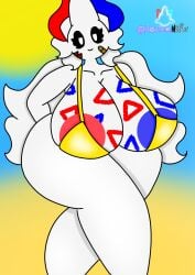 ass ass_bigger_than_head big_body black_eyes breasts breasts_bigger_than_head huge_ass huge_breasts humanoid hyper hyper_ass hyper_breasts nintendo pokemon pokemon_(species) togekiss wings