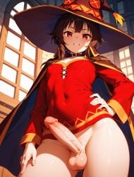 ai_generated female futanari hand_on_hip megumin penis