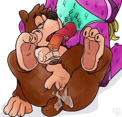 2016 3_toes 4_fingers anal anal_fingering anatomically_correct anatomically_correct_penis animal_genitalia animal_penis animate_inanimate anthro anus arm_support ass balls banjo-kazooie banjo_(banjo-kazooie) bear beige_penis belly big_nose biped black_claws black_nose blue_eyes body_hair bowserboy101 brown_balls brown_fur brown_pawpads butt_focus candy_cum claws crossover cum cum_from_ass cum_in_ass cum_inside cum_leaking cum_on_anus cum_on_ass cum_on_chest cum_on_tail cum_trail duo equine equine_penis faceless_male featureless_hands featureless_limbs feet fingering fingering_self fluffy foot_focus freckles front_view fur gloves_(marking) green_fur half-erect happy_trail head_tuft horse horsecock horstachio hudson_horstachio humanoid_feet humanoid_hands interspecies kneeling leaning leaning_back leg_tuft legs_up licking licking_cum looking_at_viewer looking_pleasured lying male male_only mammal markings mask_(marking) masturbation multicolored_penis nude on_back open_mouth oral orange_penis pawpads penis penis_lick piñata pink_balls pink_fur pink_stripes plantigrade purple_fur purple_stripes raised_leg reclining red_penis sex short_tail simple_background small_tail socks_(marking) sprinkles squint stripes tan_fur toes tongue tongue_out torogao tuft unusual_cum video_games viva_pinata watermark white_background yaoi yellow_fur yellow_tail