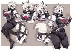 1girls 2024 anthro big_breasts breasts canid canine clothed clothing female female_only fur furry furry_tail genderswap genderswap_(mtf) hoyoverse looking_at_viewer mihoyo multiple_angles red_eyes rule_63 smiling smiling_at_viewer solo suit teranen thick_thighs von_lycaon white_fur white_hair wolf zenless_zone_zero