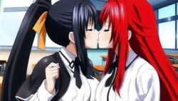 2girls ai_animation ai_generated akeno_himejima and download find girl_on_girl high_school_dxd kissing lesbian_couple lesbian_kiss lovers rias_gremory share source tagme video yuri