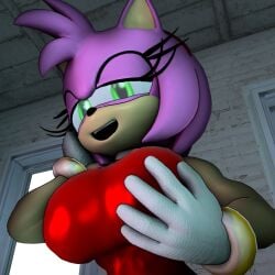 amy_rose big_breasts breast_grab female mobian_(species) seductive_look solo sonic_(series) sonic_the_hedgehog_(series) terrarizemyself