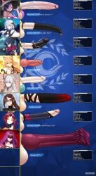 anastasia_(fate) fate/grand_order fate_(series) futa_only futanari gorgon_(fate) huge_cock jeanne_alter katou_danzou_(fate) knot kushishekku minamoto_no_raikou_(fate/grand_order) penis_size_chart penis_size_difference robot_girl suzuka_gozen_(fate) yu_mei-ren_(fate)