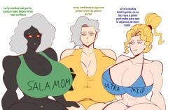 3girls abs dark-skinned_female dialogue english_text female female_only hyper_breasts imperial_fists_(space_marine) imperium_of_man multiple_girls primarch roboute_guilliman rogal_dorn rompecaderasgod rule_63 salamanders_(warhammer_40k) spanish_text text ultramarines vulkan warhammer_(franchise) warhammer_40k