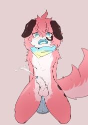 anal_masturbation anal_sex canid cum ejaculation femboy furry kaiju_paradise male male_only pink_fur roblox robloxian saturn_(kaiju_paradise) sex yamantauwu