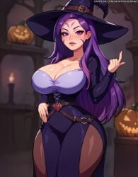 1girls ai_generated ass bewitching big_ass big_breasts big_butt big_thighs breasts breasts_bigger_than_head curvy curvy_body curvy_female female female_focus female_only hair halloween halloween_theme hourglass_figure huge_breasts huge_thighs human kai'sa large_breasts league_of_legends lips ninfrock ninfrockdraws pale_skin pale_skinned_female pumpkin purple_hair, purple_lipstick riot_games skinny_waist slim_waist solo solo_female solo_focus thick_legs thick_thighs uncensored voluptuous voluptuous_female wide_hips witch_hat