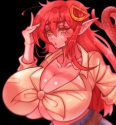 1girls big_breasts breasts cleavage clothed clothes color cygnussanguine female huge_breasts lamia large_breasts looking_at_viewer miia_(monster_musume) monster_girl monster_musume_no_iru_nichijou pointy_ears solo solo_female tagme tie