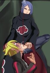 1boy 1boy1girl 1girls amber_eyes barefoot blonde_hair blue_hair boruto:_naruto_next_generations choking cloak clothed coat crying eyeshadow feet femdom foot_fetish foot_gag foot_in_mouth foot_insertion foot_play foot_worship gagging hand_on_foot hand_on_head konan makeup malesub mfa naranjou naruto naruto_(series) orange_eyes orange_nails saliva sfh ssfh stockings swallowing tagme tear teardrop tears uzumaki_boruto