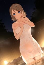 1girls ai_generated ass breasts female love_live! love_live!_sunshine!! onsen spa thighs towel watanabe_you