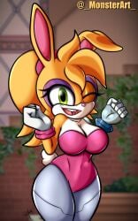 alternate_version_available anthro big_breasts bunnie_rabbot bunny bunny_ears bunny_girl bunny_tail clothed clothed_female clothing female female_only fully_clothed fully_clothed_female looking_at_viewer monsterart robotic_arm robotic_legs safe_for_work shiny shiny_fur solo solo_female sonic_(series) sonic_the_hedgehog_(archie) sonic_the_hedgehog_(series) thick_thighs voluptuous voluptuous_female wink winking winking_at_viewer